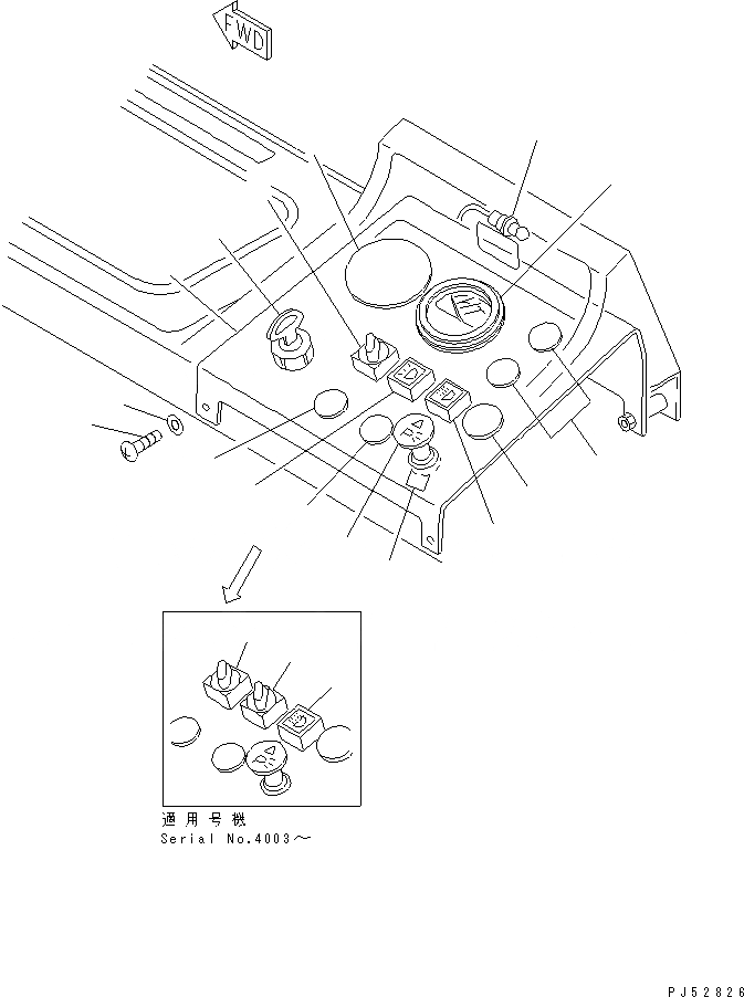 Схема запчастей Komatsu GD605A-5S - ПАНЕЛЬ ПРИБОРОВ(№-9) КОМПОНЕНТЫ ДВИГАТЕЛЯ И ЭЛЕКТРИКА