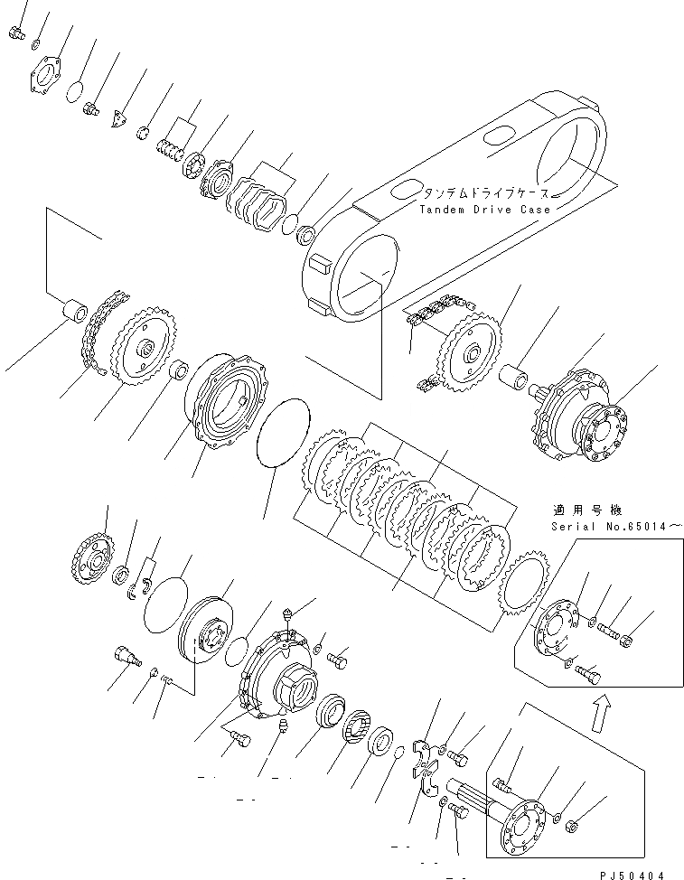 Схема запчастей Komatsu GD605A-5S - СДВОЕНН. ПРИВОД ПРИВОД И ЦЕПЬ СИЛОВАЯ ПЕРЕДАЧА