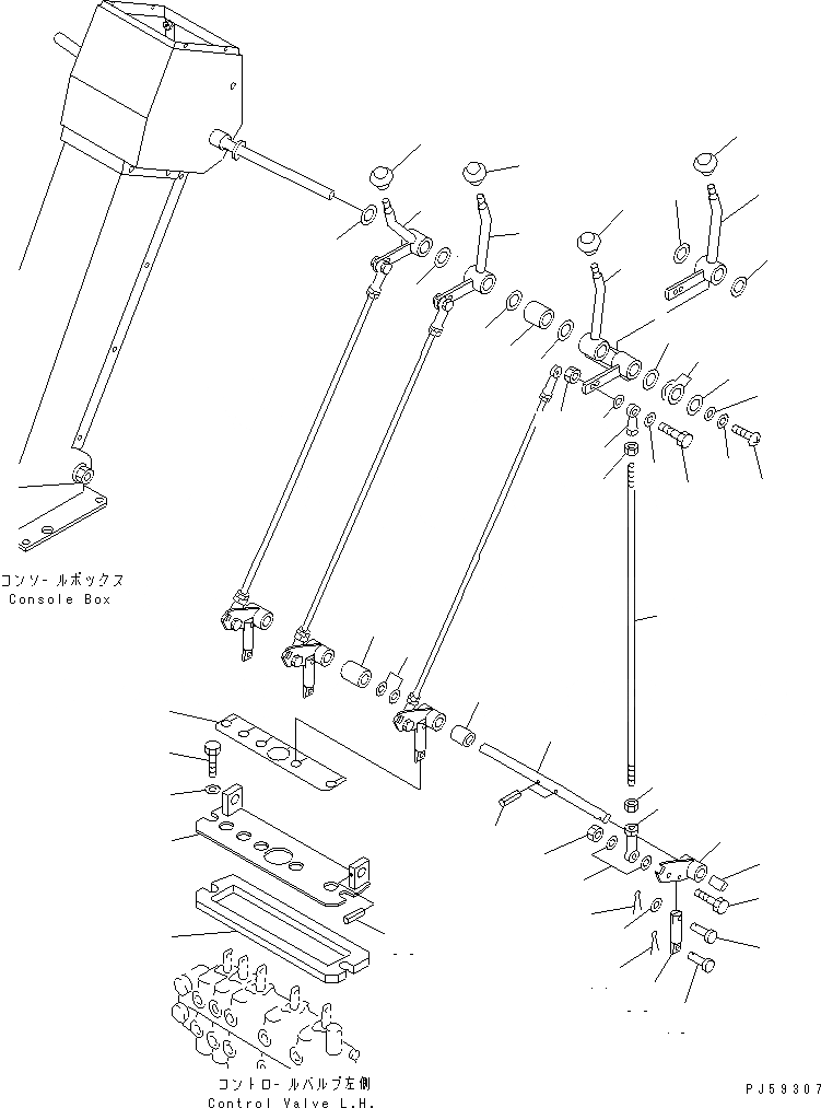 Схема запчастей Komatsu GD605A-5S - ГИДРАВЛ РЫЧАГ УПРАВЛ-Я¤ ЛЕВ.(№-) СИСТЕМА УПРАВЛЕНИЯ