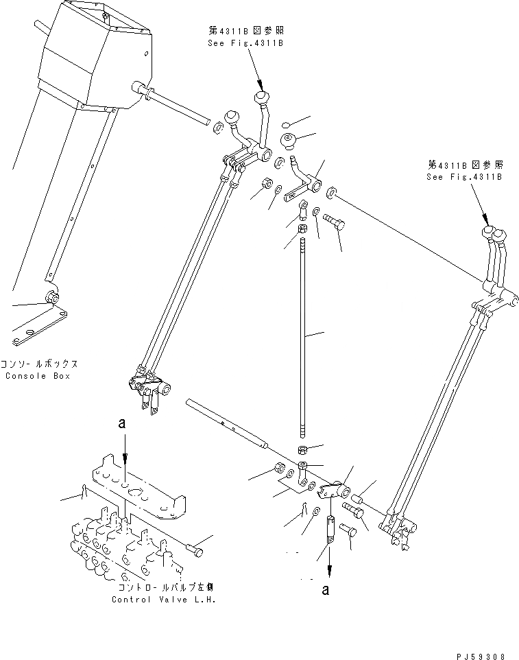 Схема запчастей Komatsu GD605A-5S - ГИДРАВЛ РЫЧАГ УПРАВЛ-Я (ДЛЯ ПОВОРОТН. ОТВАЛ Д/СНЕГА И НАКЛОНЯЕМ.)  (/)(№-) СИСТЕМА УПРАВЛЕНИЯ