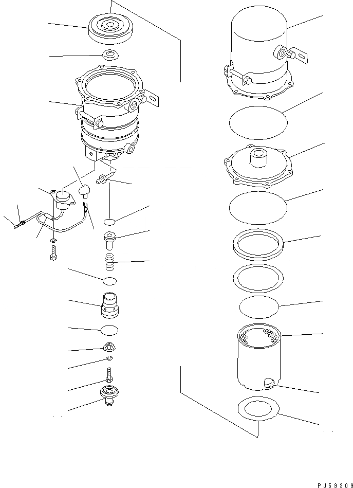 Схема запчастей Komatsu GD605A-5S - ВОЗД. ВЛАГООТДЕЛИТЕЛЬ(№-8) СИСТЕМА УПРАВЛЕНИЯ