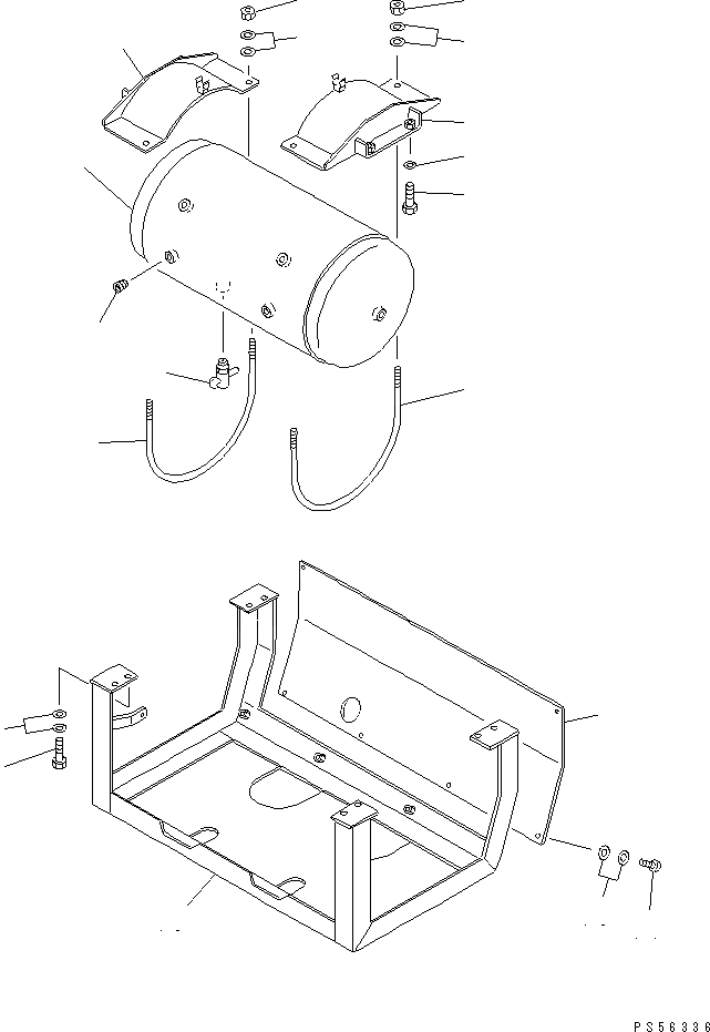 Схема запчастей Komatsu GD605A-5S - ТОРМОЗНАЯ ГИДРОЛИНИЯ (/) (ВОЗД. БАЛЛОН)(№-7) СИСТЕМА УПРАВЛЕНИЯ