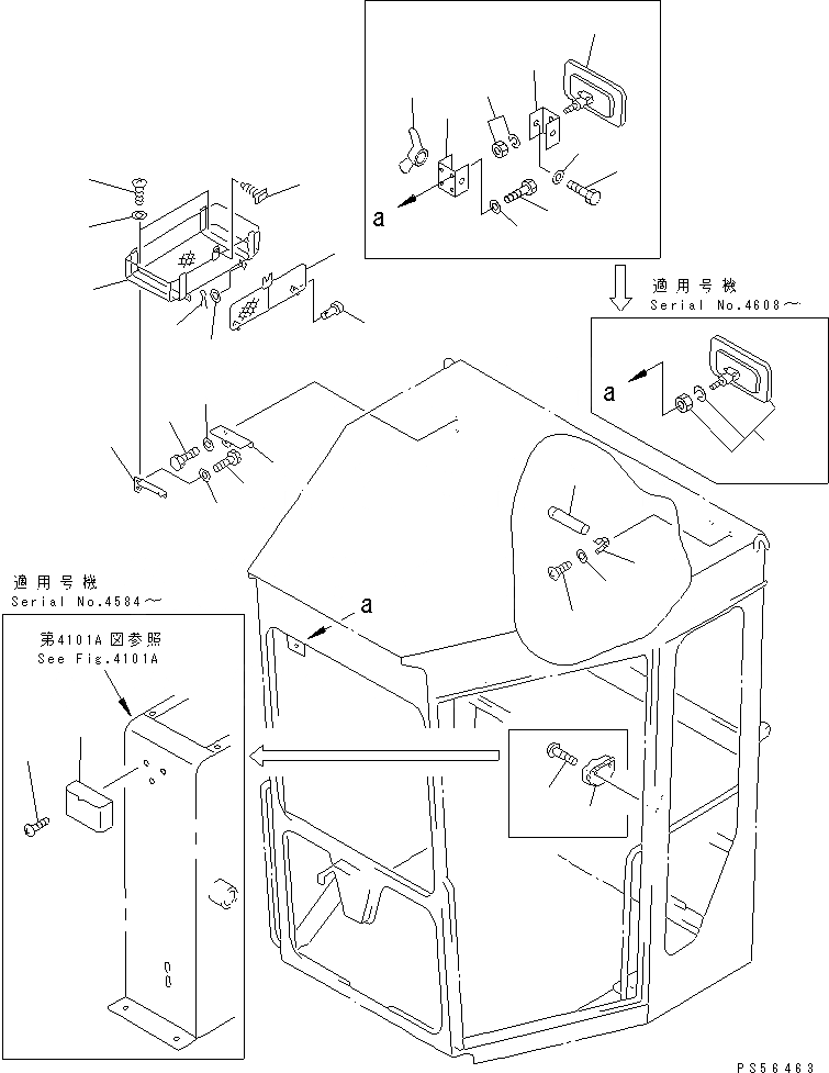 Схема запчастей Komatsu GD605A-5S - КАБИНА (9/9) ((АКСЕССУАРЫ)(№-) РАМА И ЧАСТИ КОРПУСА