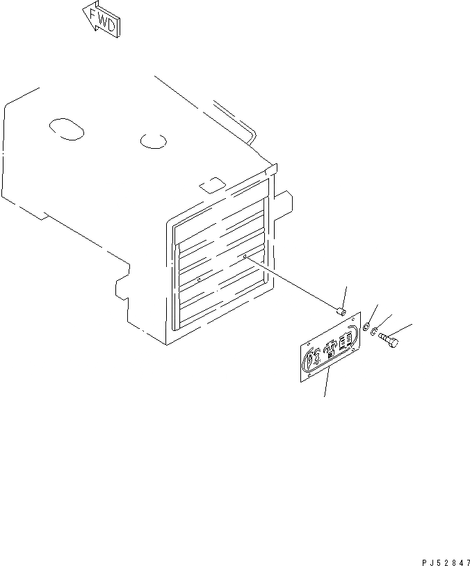 Схема запчастей Komatsu GD605A-5S - МАРКИРОВОЧН. ПАНЕЛЬ РАМА И ЧАСТИ КОРПУСА