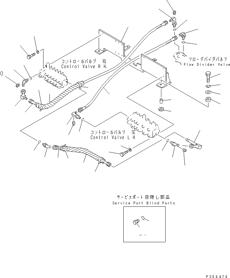 Схема запчастей Komatsu GD605A-5S - ГИДРОЛИНИЯ (КЛАПАН ДЕЛИТЕЛЯ ПОТОКА - ГИДРАВЛ УПРАВЛЯЮЩ. КЛАПАН) (С БОКОВ. КРЫЛОМ)(№-) ГИДРАВЛИКА
