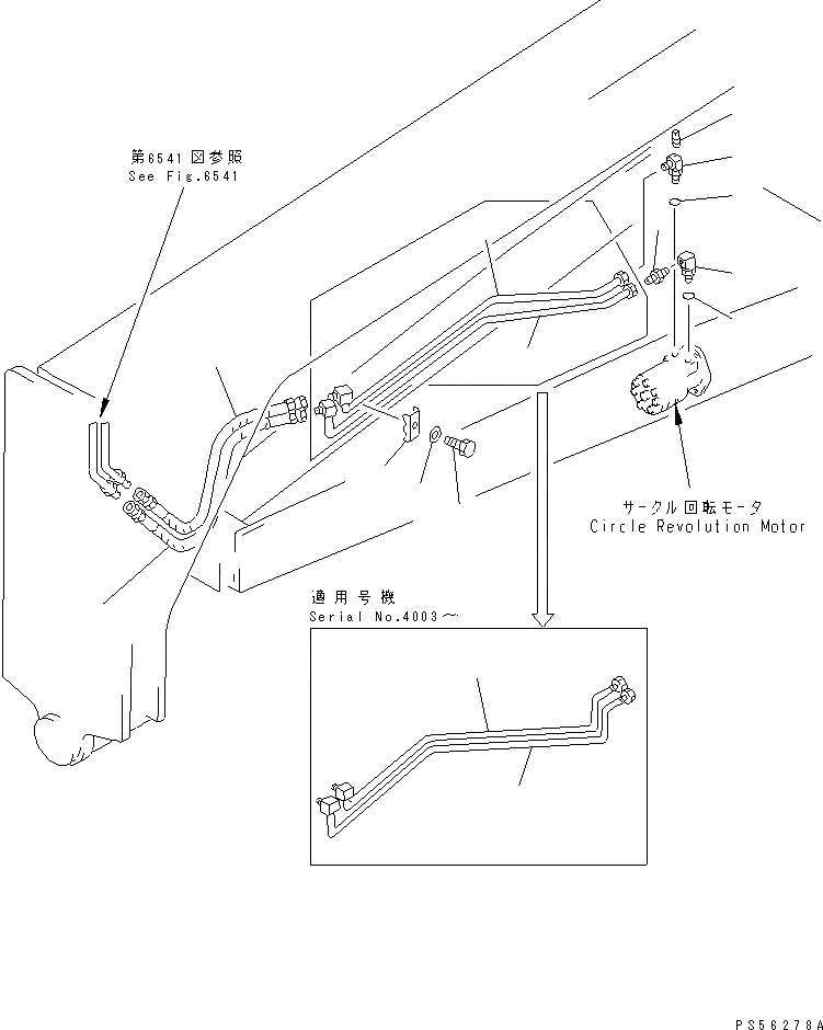 Схема запчастей Komatsu GD605A-5S - ГИДРОЛИНИЯ (CIRCLE ЛИНИЯ МОТОРА ВРАЩЕНИЯ) (/) ГИДРАВЛИКА