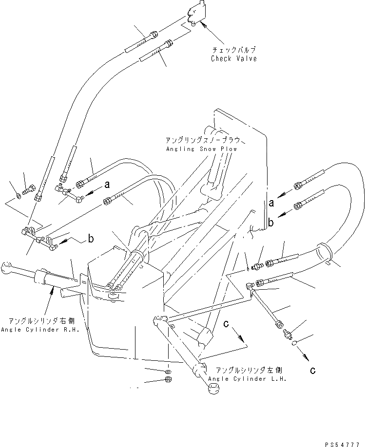 Схема запчастей Komatsu GD605A-5S - ГИДРОЛИНИЯ (ПОВОРОТН. ОТВАЛ Д/СНЕГА ЛИНИЯ ЦИЛИНДРА) (/)(№-) ГИДРАВЛИКА