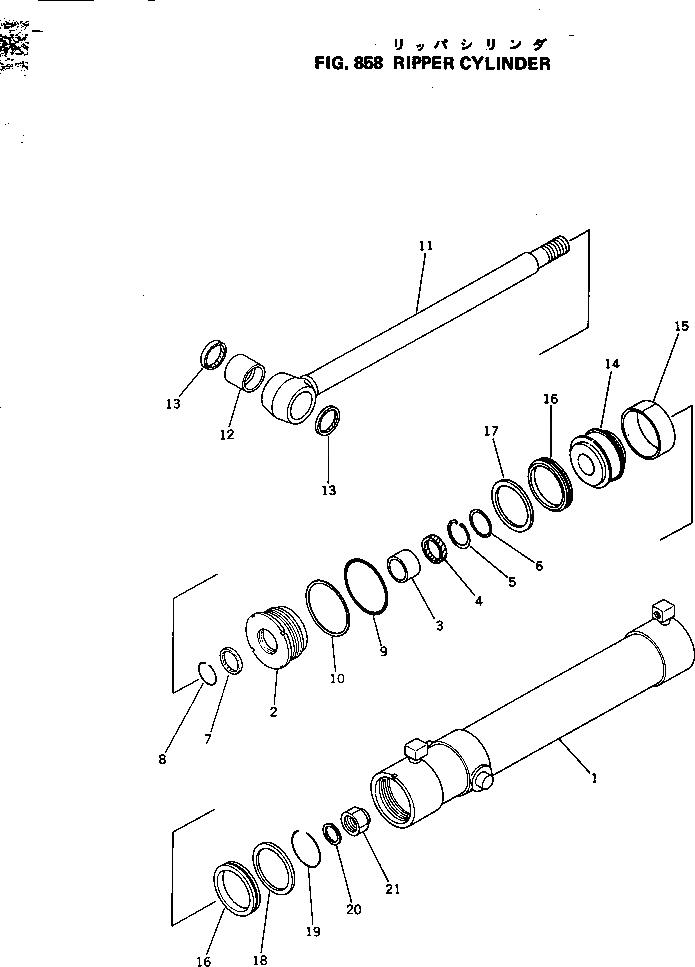 Схема запчастей Komatsu GD605A-3 - ЦИЛИНДР РЫХЛИТЕЛЯ ОПЦИОННЫЕ КОМПОНЕНТЫ