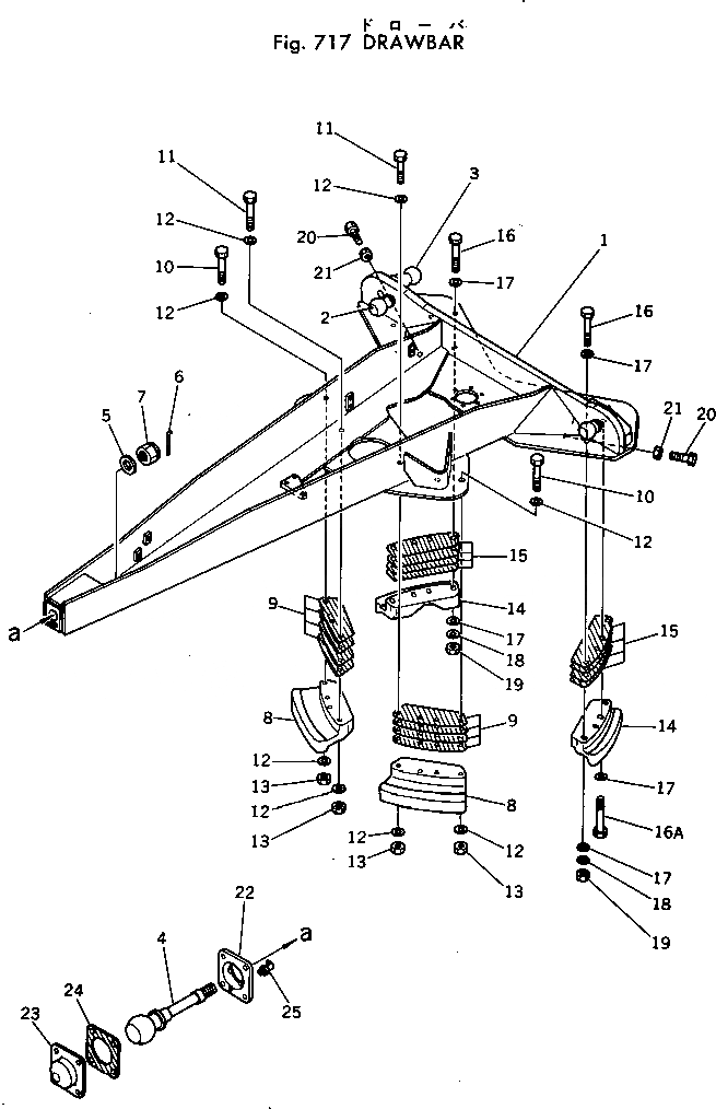 Схема запчастей Komatsu GD605A-1 - DRAWBER РАБОЧЕЕ ОБОРУДОВАНИЕ
