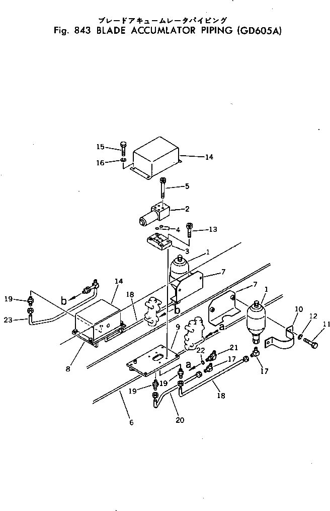 Схема запчастей Komatsu GD605A-1 - ОТВАЛ ACCUMLATOR ТРУБЫ ОПЦИОННЫЕ КОМПОНЕНТЫ