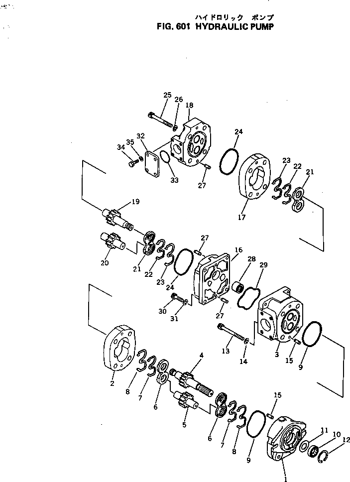 Схема запчастей Komatsu GD605A-3 - ГИДР. НАСОС. ГИДРАВЛИКА