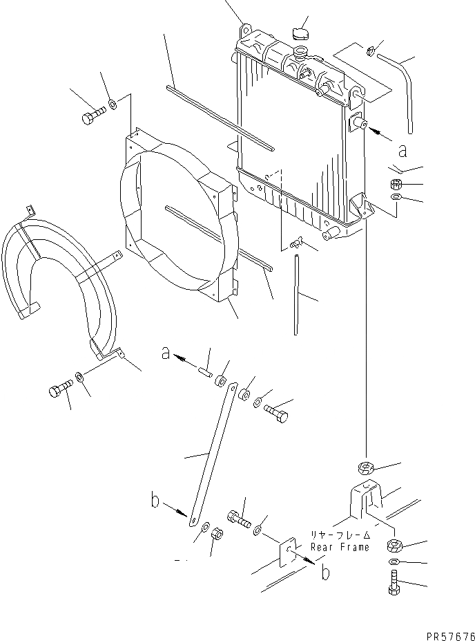 Схема запчастей Komatsu GD605A-5 - РАДИАТОР(№-) КОМПОНЕНТЫ ДВИГАТЕЛЯ И ЭЛЕКТРИКА