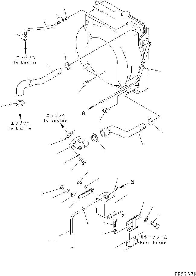 Схема запчастей Komatsu GD605A-5 - СИСТЕМА ТРУБ РАДИАТОРА (С ОБОГРЕВ-ЛЕМ)(№-) КОМПОНЕНТЫ ДВИГАТЕЛЯ И ЭЛЕКТРИКА