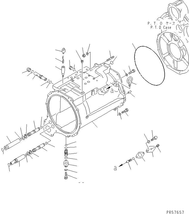 Схема запчастей Komatsu GD605A-5 - ТРАНСМИССИЯ (КОРПУС ТРАНСМИССИИ) СИЛОВАЯ ПЕРЕДАЧА