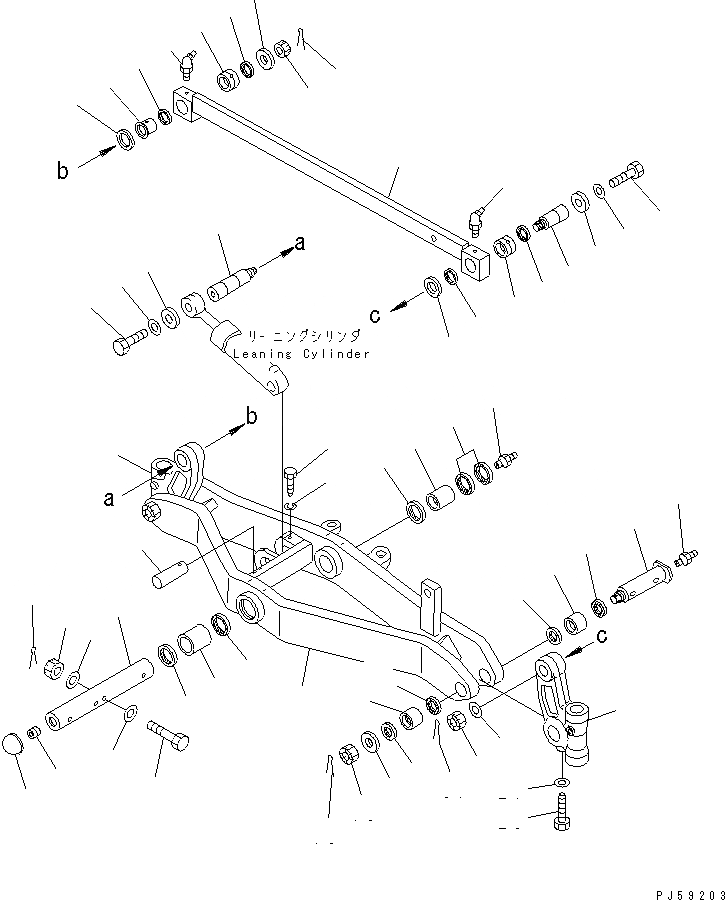 Схема запчастей Komatsu GD605A-5 - ПЕРЕДНИЙ МОСТ (/) СИЛОВАЯ ПЕРЕДАЧА