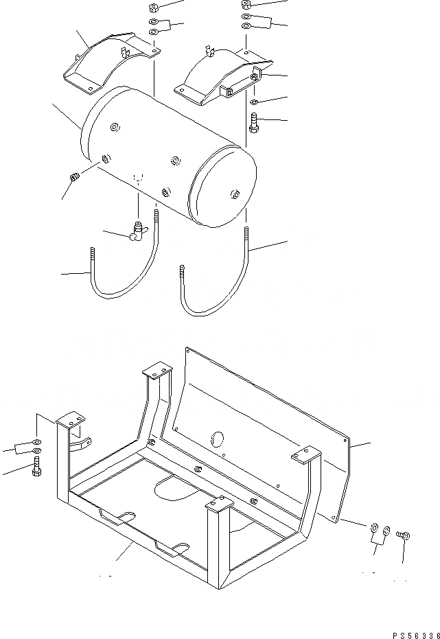 Схема запчастей Komatsu GD605A-5 - ТОРМОЗНАЯ ГИДРОЛИНИЯ (/) (ВОЗД. БАЛЛОН)(№-) СИСТЕМА УПРАВЛЕНИЯ