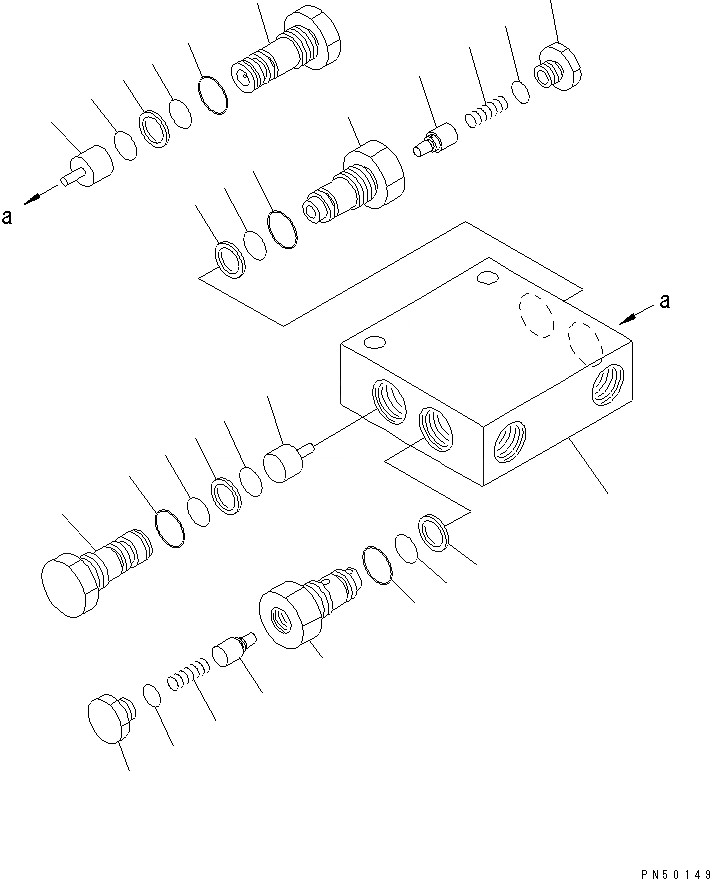 Схема запчастей Komatsu GD605A-5 - ГЛАВН. КОНТРОЛЬНЫЙ КЛАПАН(ДЛЯ УКЛОН. И СЦЕПНОЕ УСТРОЙСТВО) ГИДРАВЛИКА