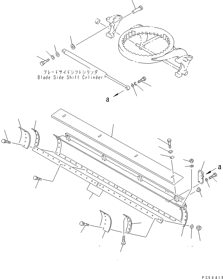 Схема запчастей Komatsu GD605A-5 - ОТВАЛ(№-) РАБОЧЕЕ ОБОРУДОВАНИЕ