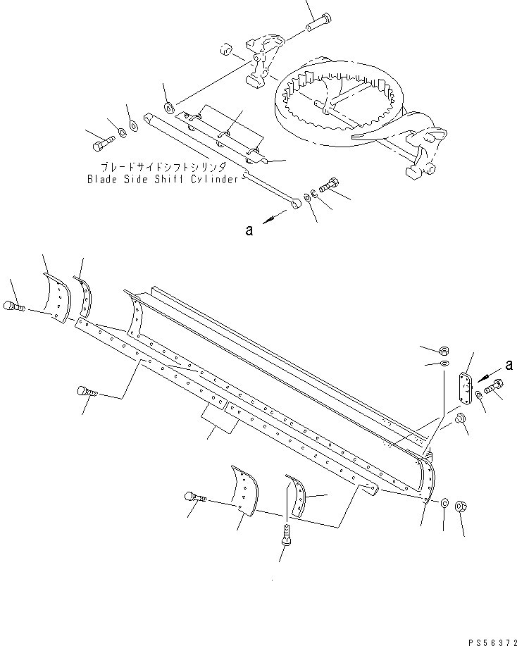 Схема запчастей Komatsu GD605A-5 - ОТВАЛ (С НАКЛОНЯЕМ.)(№-) РАБОЧЕЕ ОБОРУДОВАНИЕ
