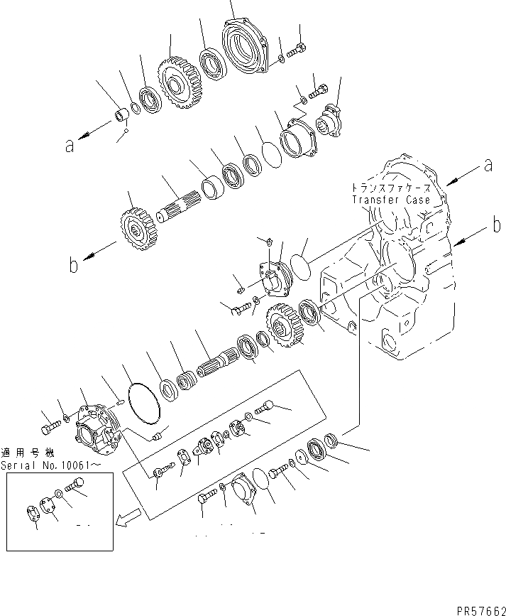 Схема запчастей Komatsu GD611A-1 - ТРАНСМИССИЯ (ВЫХОДНОЙ ВАЛ)(№-) СИЛОВАЯ ПЕРЕДАЧА
