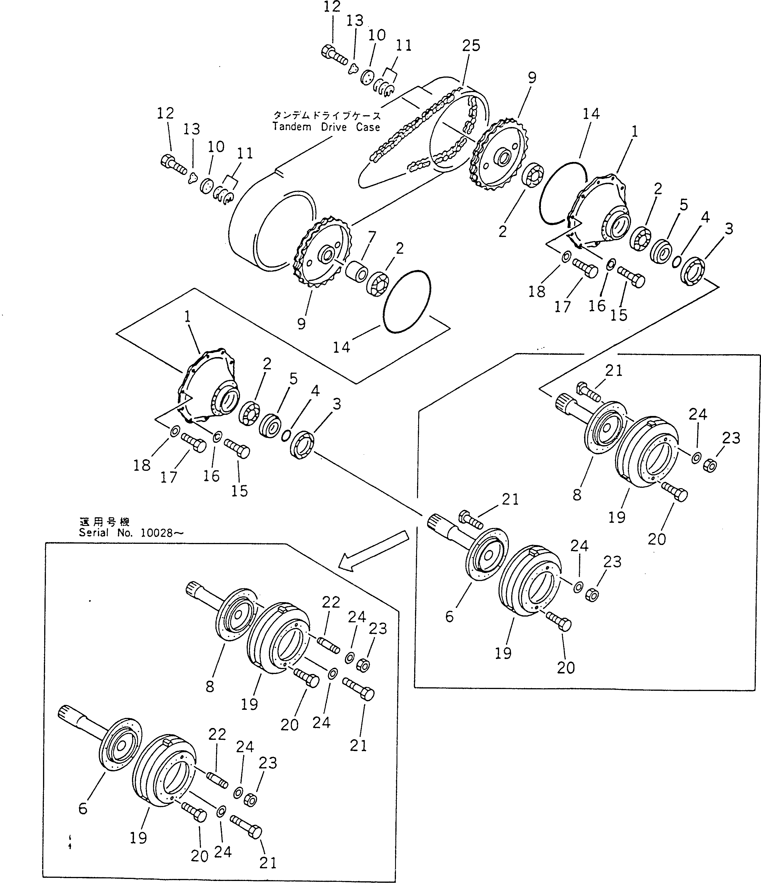 Схема запчастей Komatsu GD621A-1 - СДВОЕНН. ПРИВОД ПРИВОД И ЦЕПЬ СИЛОВАЯ ПЕРЕДАЧА