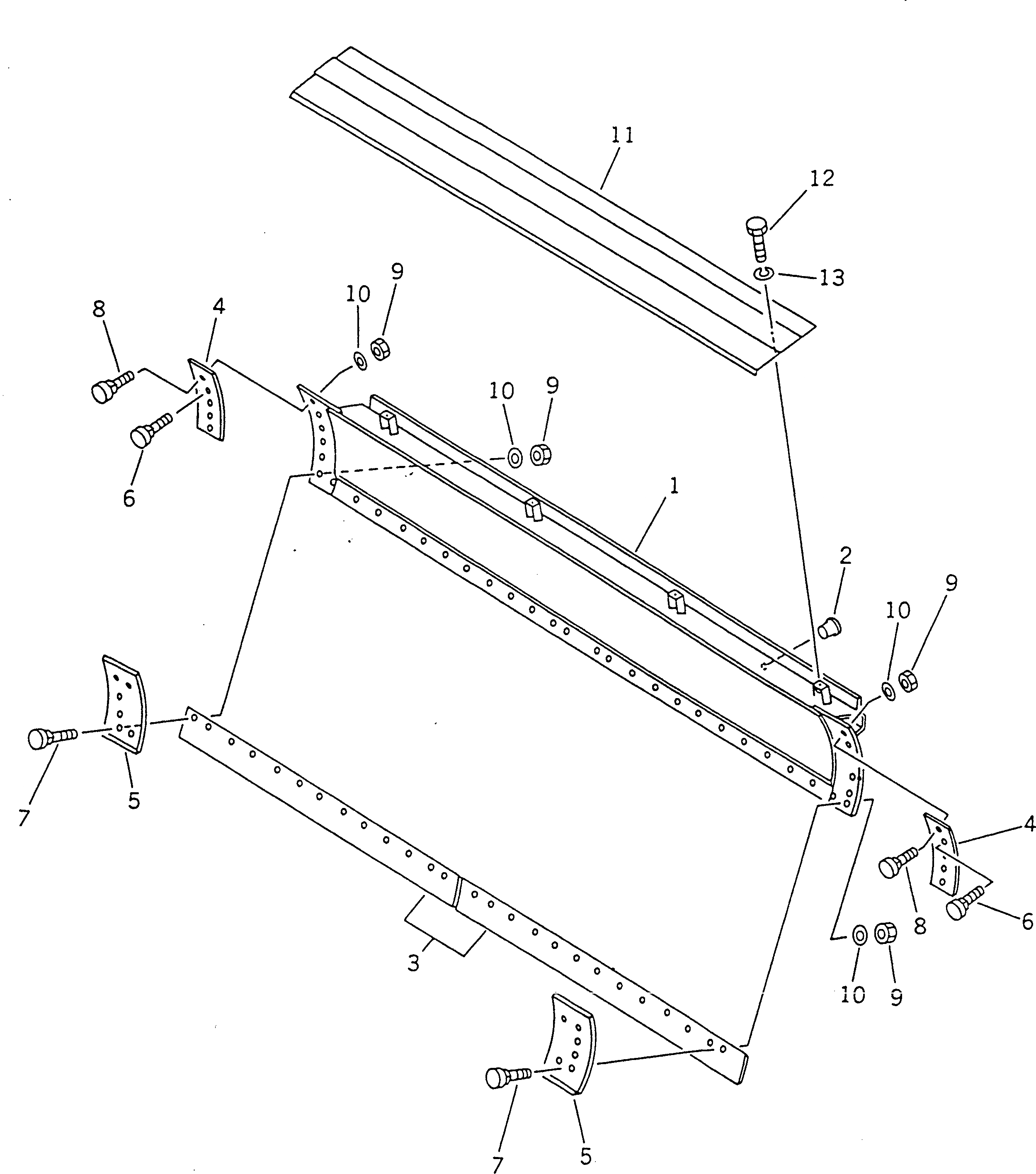Схема запчастей Komatsu GD621A-1 - ОТВАЛ(№-) РАБОЧЕЕ ОБОРУДОВАНИЕ