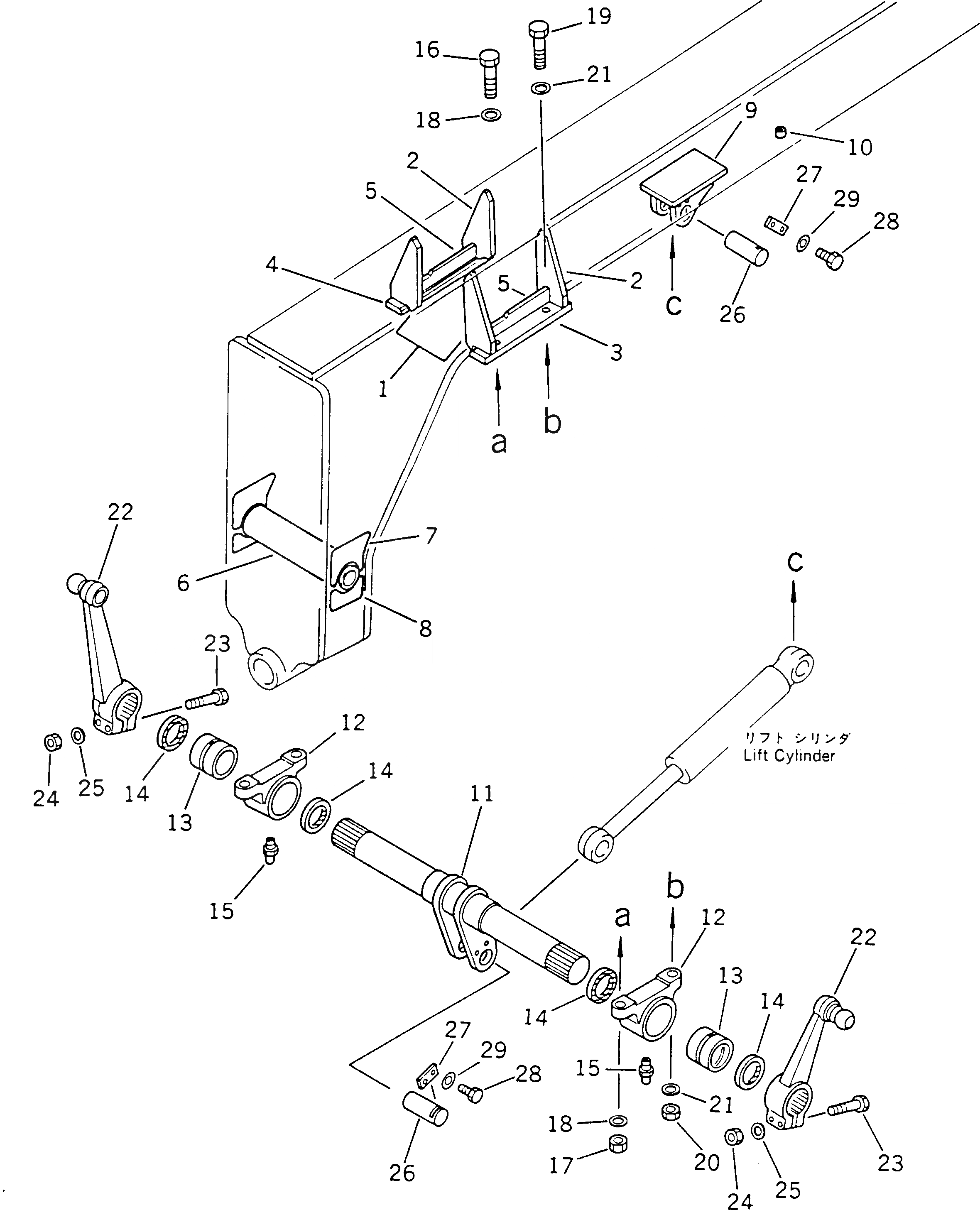 Схема запчастей Komatsu GD621R-1 - SCARIFIER ПОДЪЕМ РАБОЧЕЕ ОБОРУДОВАНИЕ