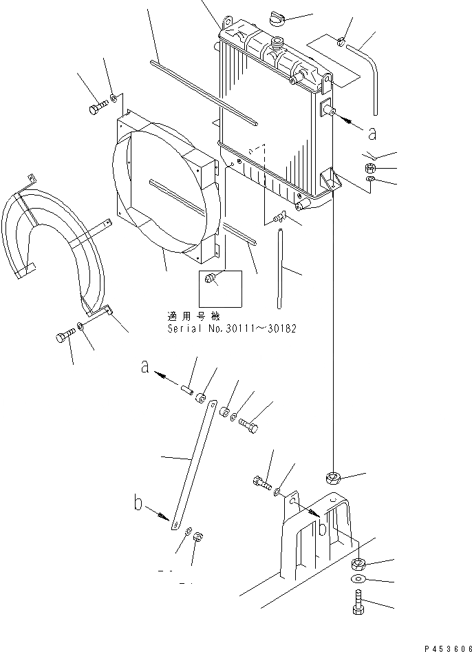 Схема запчастей Komatsu GD623A-1 - РАДИАТОР(№-) КОМПОНЕНТЫ ДВИГАТЕЛЯ И ЭЛЕКТРИКА