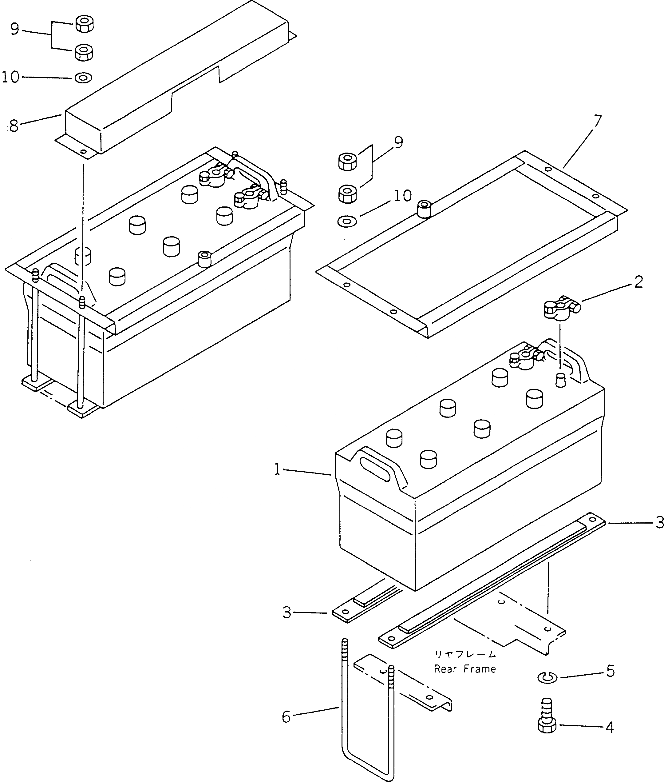 Схема запчастей Komatsu GD623A-1 - АККУМУЛЯТОР КОМПОНЕНТЫ ДВИГАТЕЛЯ И ЭЛЕКТРИКА
