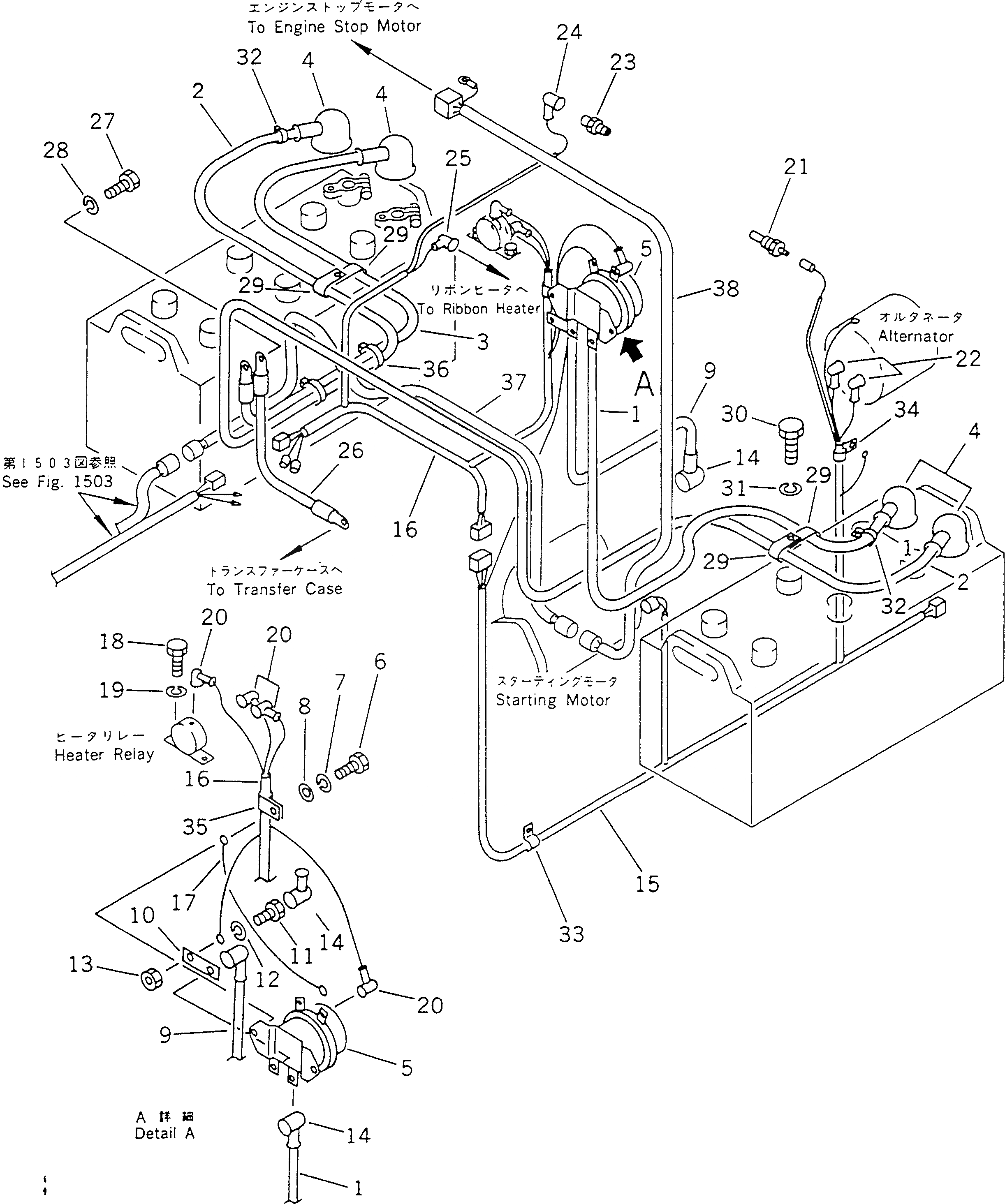 Схема запчастей Komatsu GD623A-1 - ЭЛЕКТРИКА (ЗАДН.) КОМПОНЕНТЫ ДВИГАТЕЛЯ И ЭЛЕКТРИКА