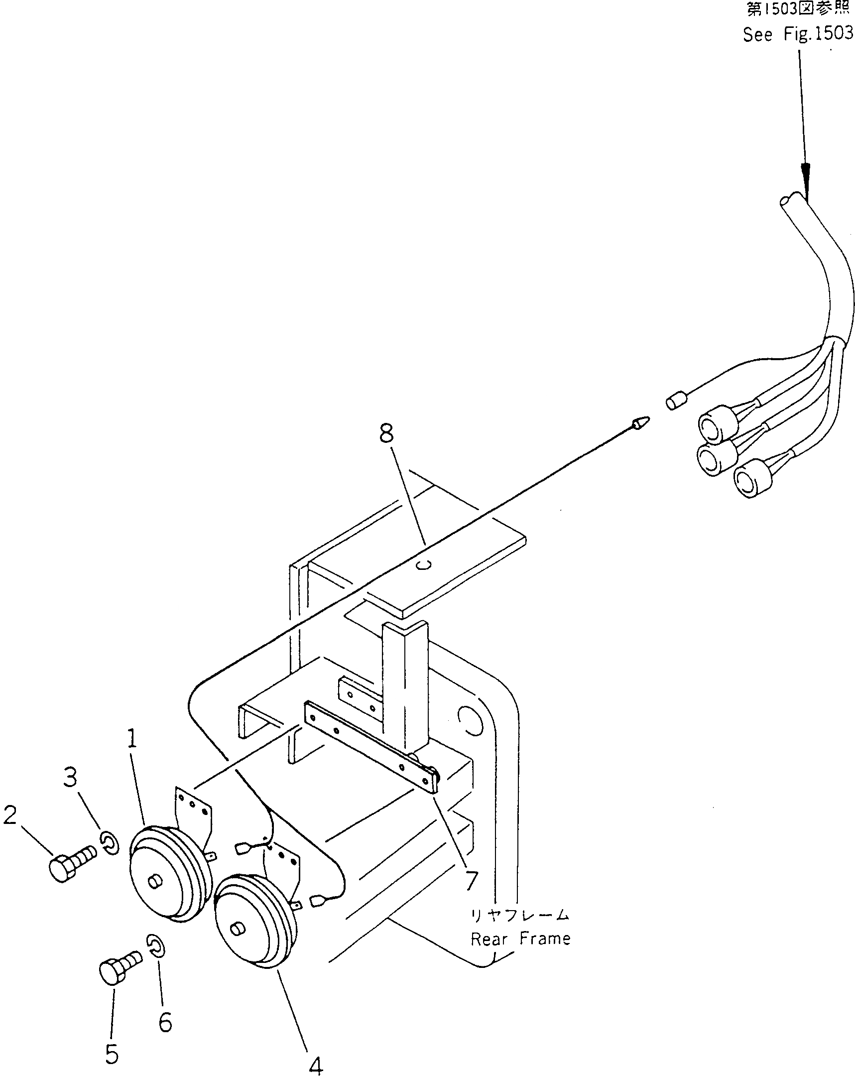 Схема запчастей Komatsu GD623A-1 - ДОПОЛН. ЗВУК. СИГНАЛ. КОМПОНЕНТЫ ДВИГАТЕЛЯ И ЭЛЕКТРИКА