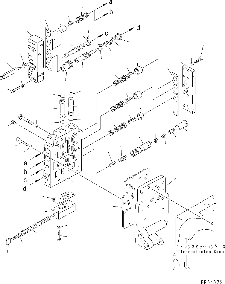 Схема запчастей Komatsu GD623A-1 - ТРАНСМИССИЯ (УПРАВЛЯЮЩ. КЛАПАН) (/)(№-) СИЛОВАЯ ПЕРЕДАЧА