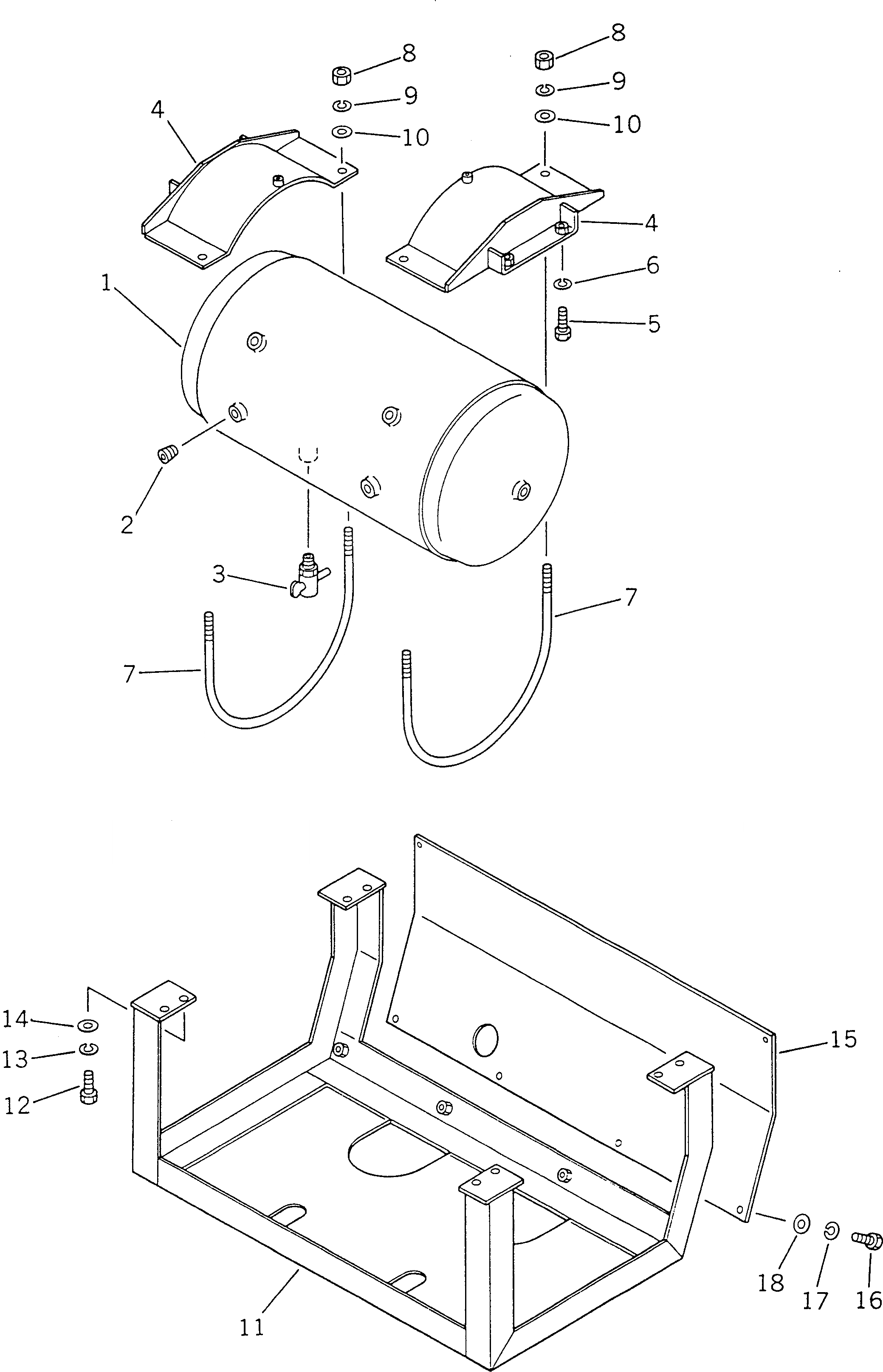 Схема запчастей Komatsu GD623A-1 - ТОРМОЗНАЯ ГИДРОЛИНИЯ (/) (ДЛЯ МОКР. ТИПА DISC ТОРМОЗ.) СИСТЕМА УПРАВЛЕНИЯ