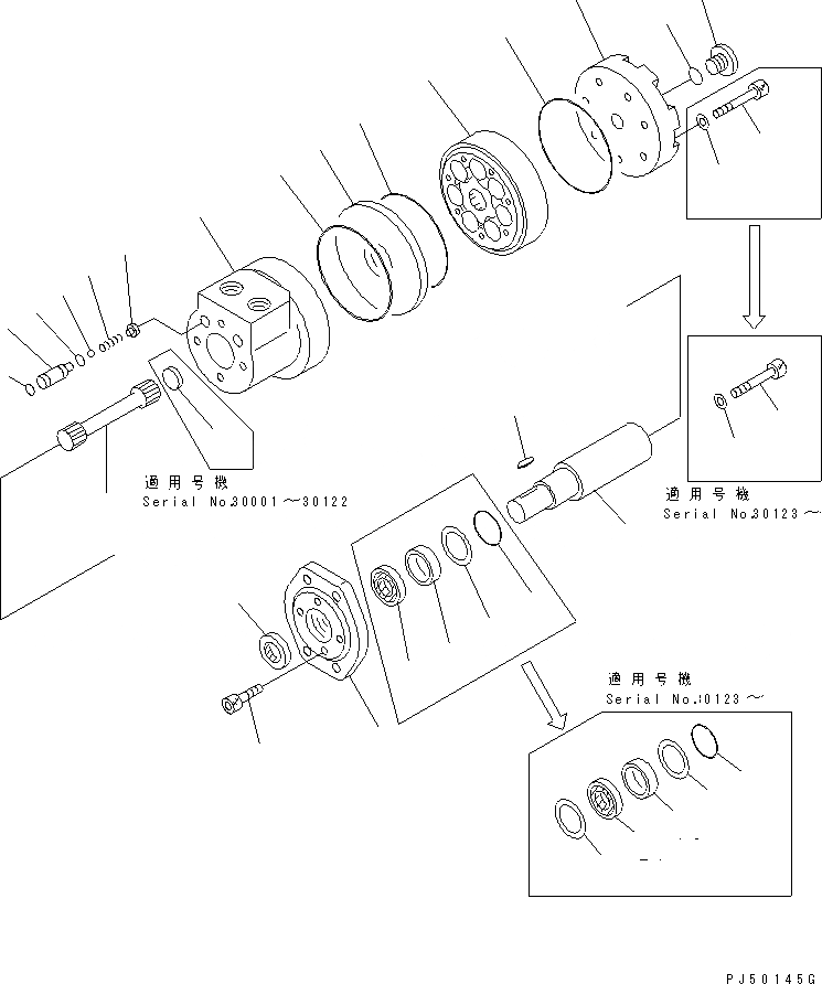 Схема запчастей Komatsu GD623A-1 - ГИДРАВЛ МОТОР ГИДРАВЛИКА