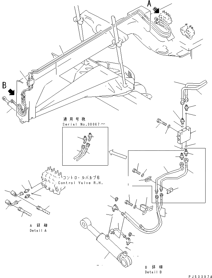 Схема запчастей Komatsu GD623A-1 - ГИДРОЛИНИЯ (ЦИЛИНДР НАКЛОНА ЛИНИЯ) ГИДРАВЛИКА