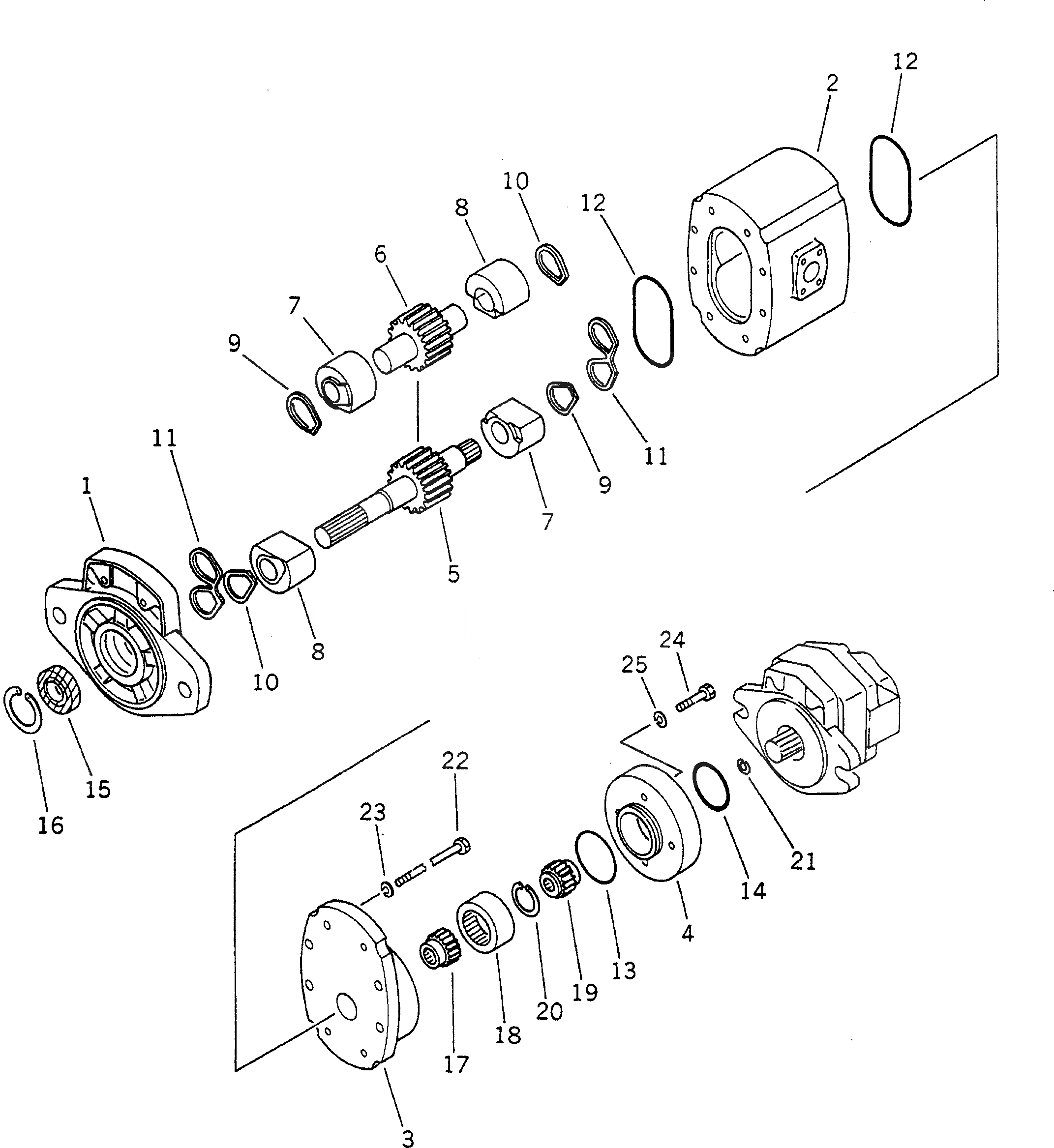 Схема запчастей Komatsu GD625A-1 - ГИДР. НАСОС. (/) (ДЛЯ ТРАНСМИССИИ И бЛОК. ДИФФЕРЕНЦИАЛА) СИЛОВАЯ ПЕРЕДАЧА