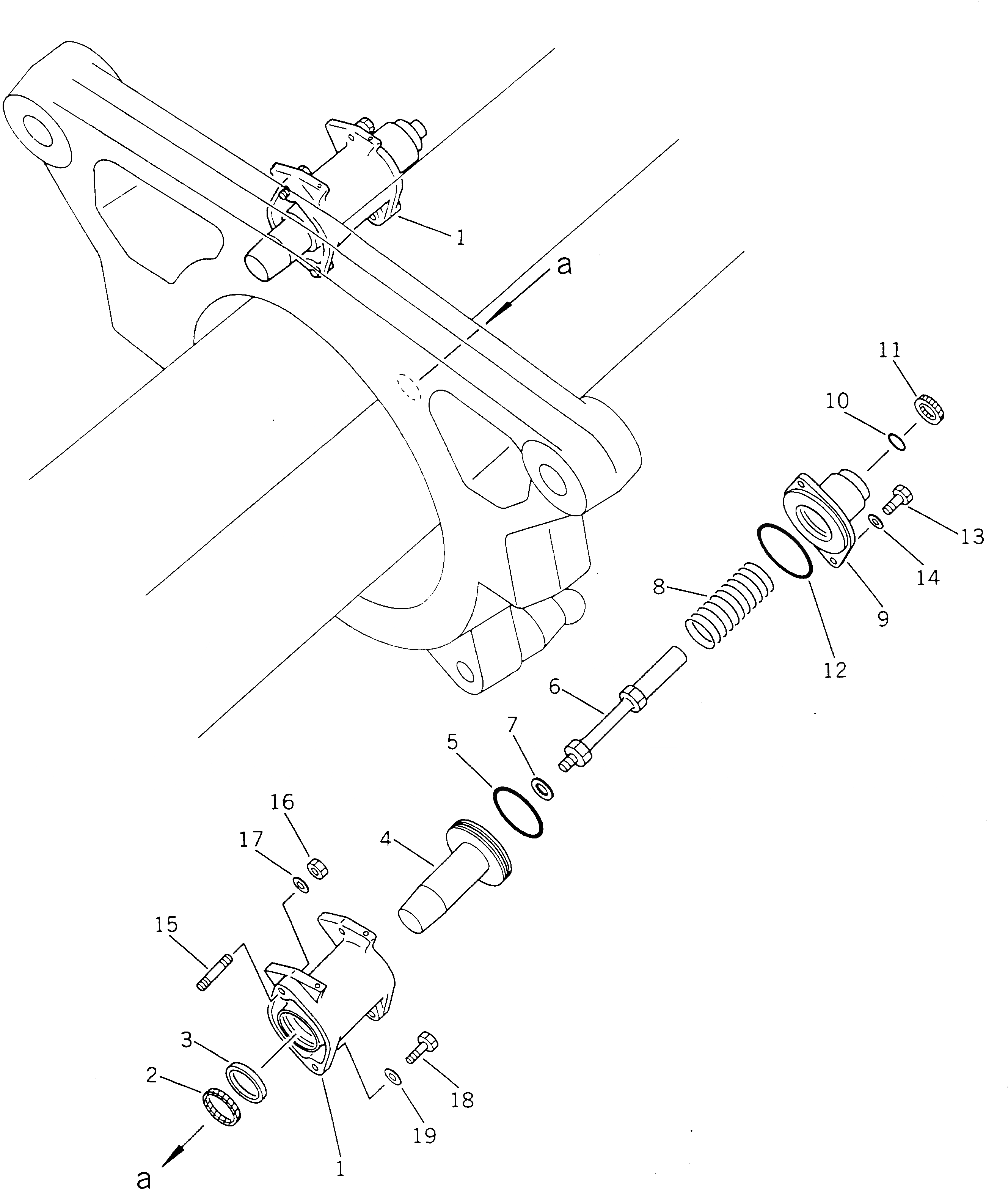 Схема запчастей Komatsu GD625A-1 - ОГРАНИЧИТЕЛЬН. ШТИФТ СИСТЕМА УПРАВЛЕНИЯ