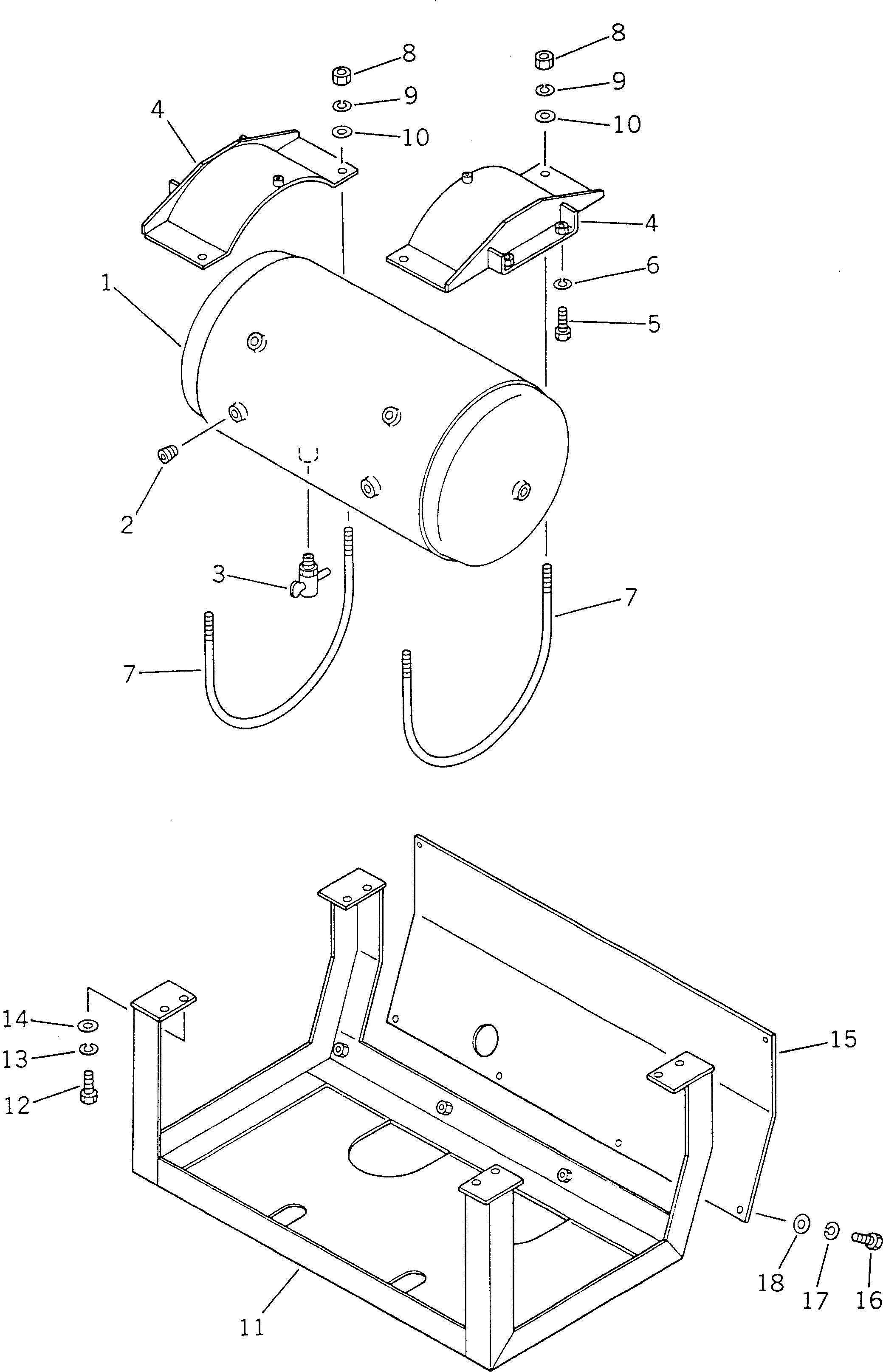 Схема запчастей Komatsu GD625A-1 - ТОРМОЗНАЯ ГИДРОЛИНИЯ (/) СИСТЕМА УПРАВЛЕНИЯ