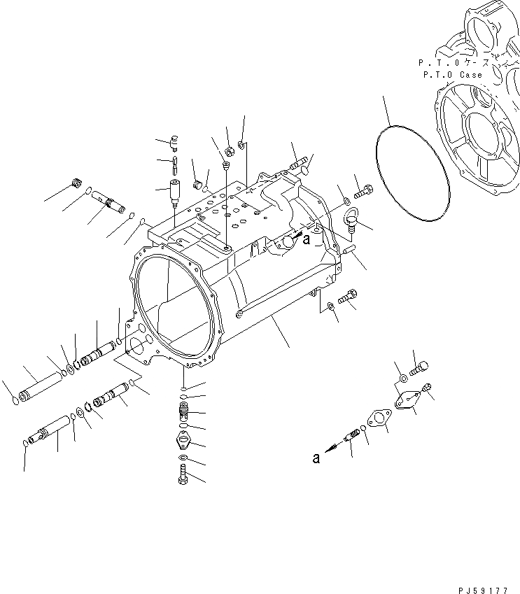 Схема запчастей Komatsu GD625A-1 - ТРАНСМИССИЯ (КОРПУС ТРАНСМИССИИ) СИЛОВАЯ ПЕРЕДАЧА