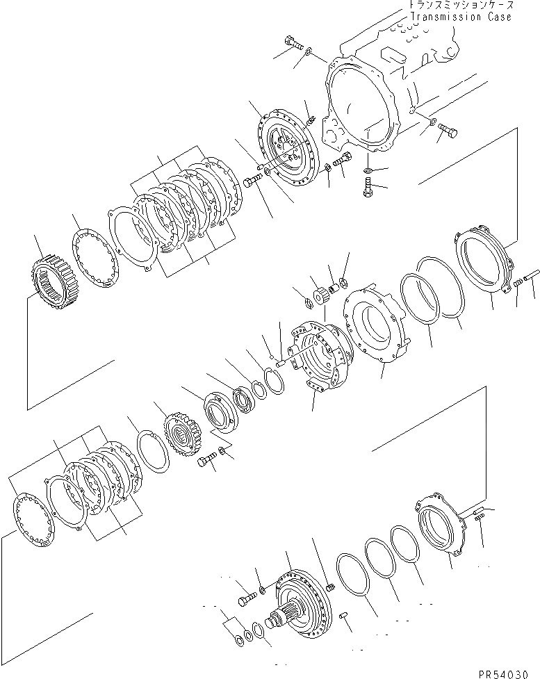 Схема запчастей Komatsu GD625A-1 - ТРАНСМИССИЯ (МУФТА ПОВЫШ./ПОНИЖ.) СИЛОВАЯ ПЕРЕДАЧА