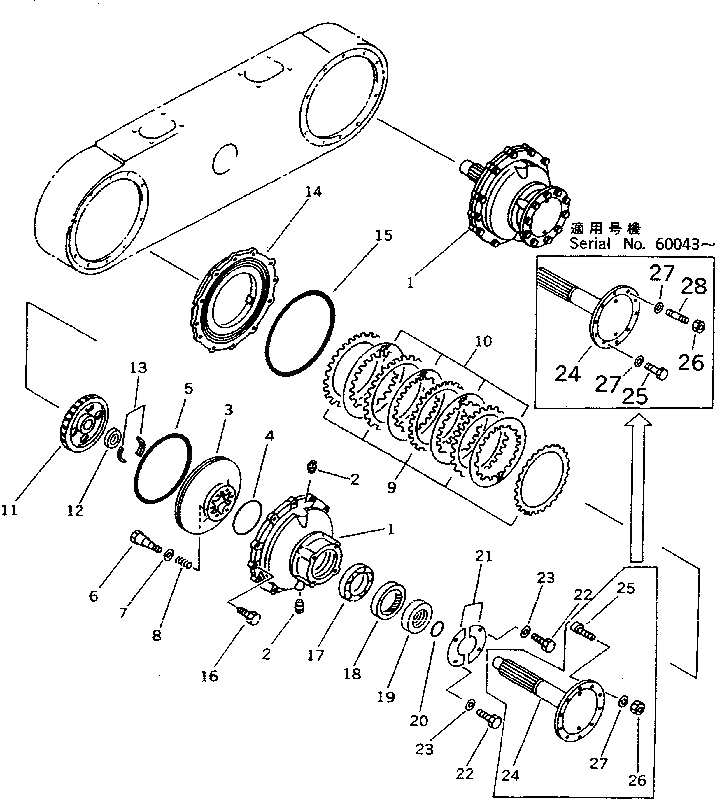 Схема запчастей Komatsu GD625A-1 - СДВОЕНН. ПРИВОД (/) СИЛОВАЯ ПЕРЕДАЧА