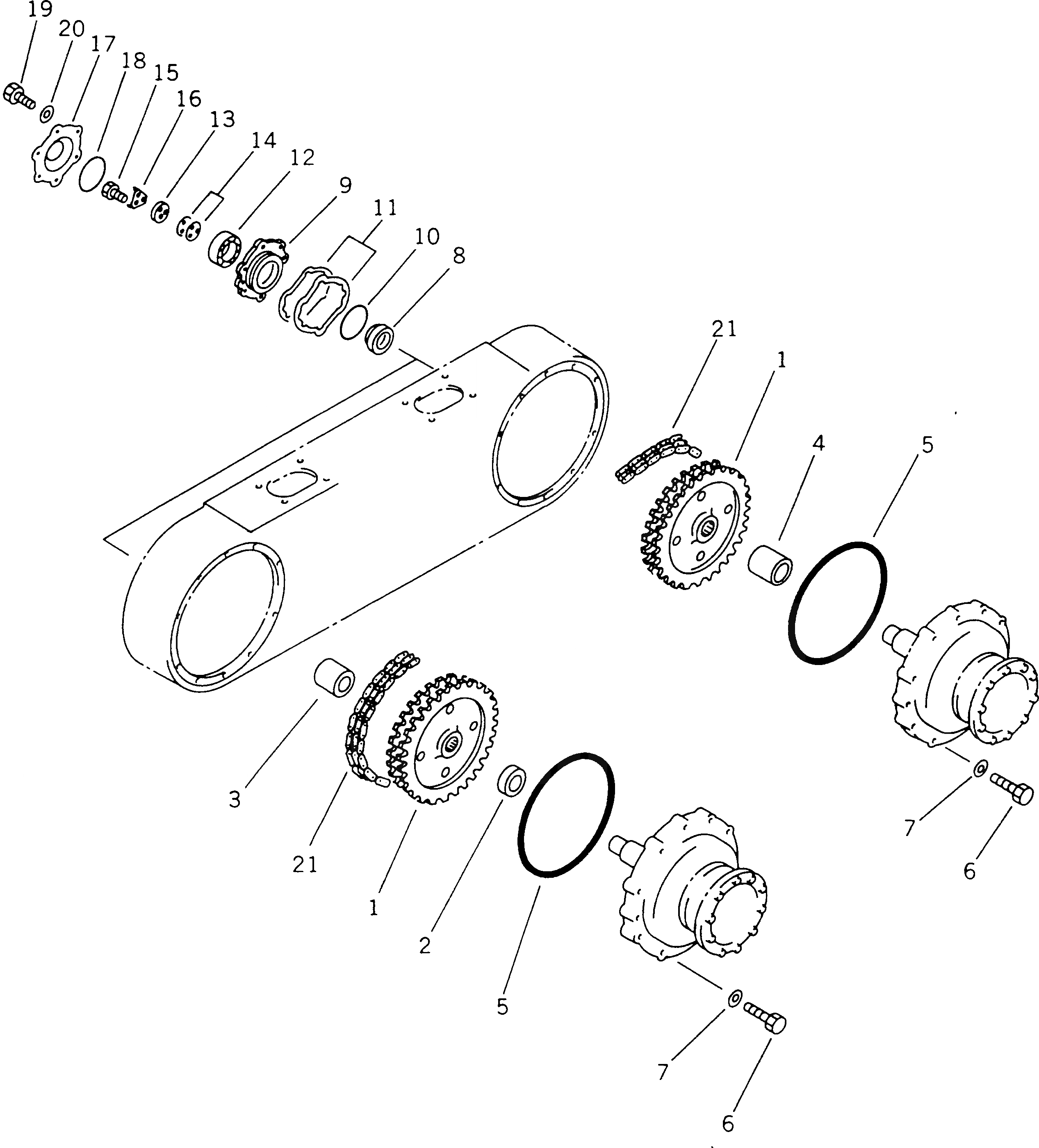 Схема запчастей Komatsu GD625A-1 - СДВОЕНН. ПРИВОД (/) СИЛОВАЯ ПЕРЕДАЧА
