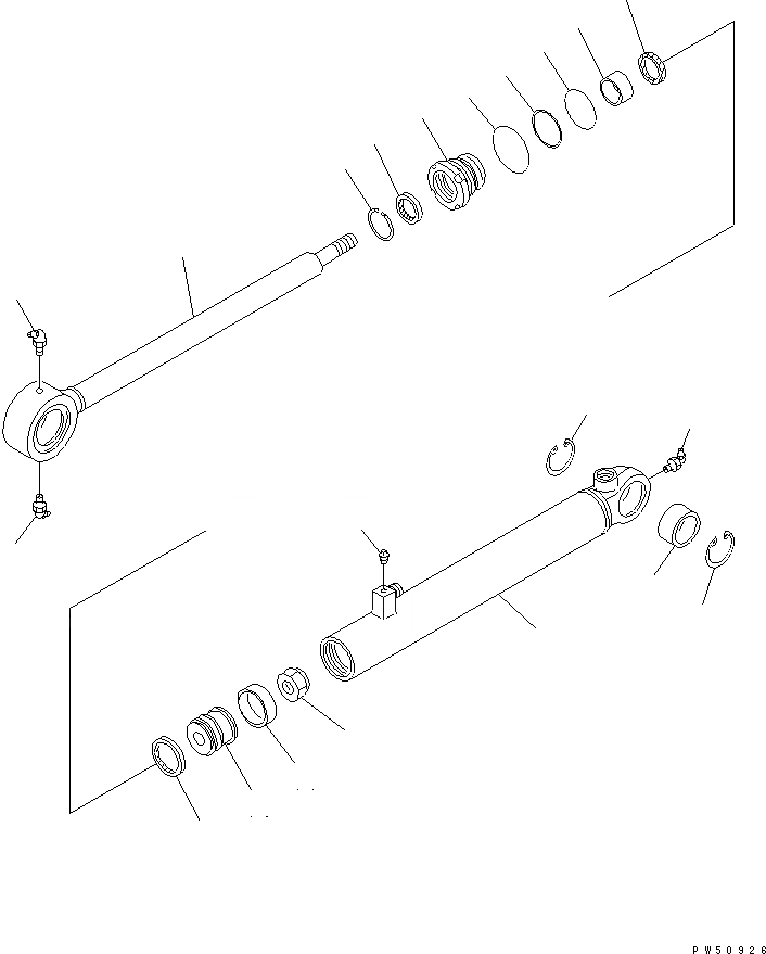 Схема запчастей Komatsu GD625A-1 - ЦИЛИНДР РУЛЕВ. УПР-Я СИЛОВАЯ ПЕРЕДАЧА