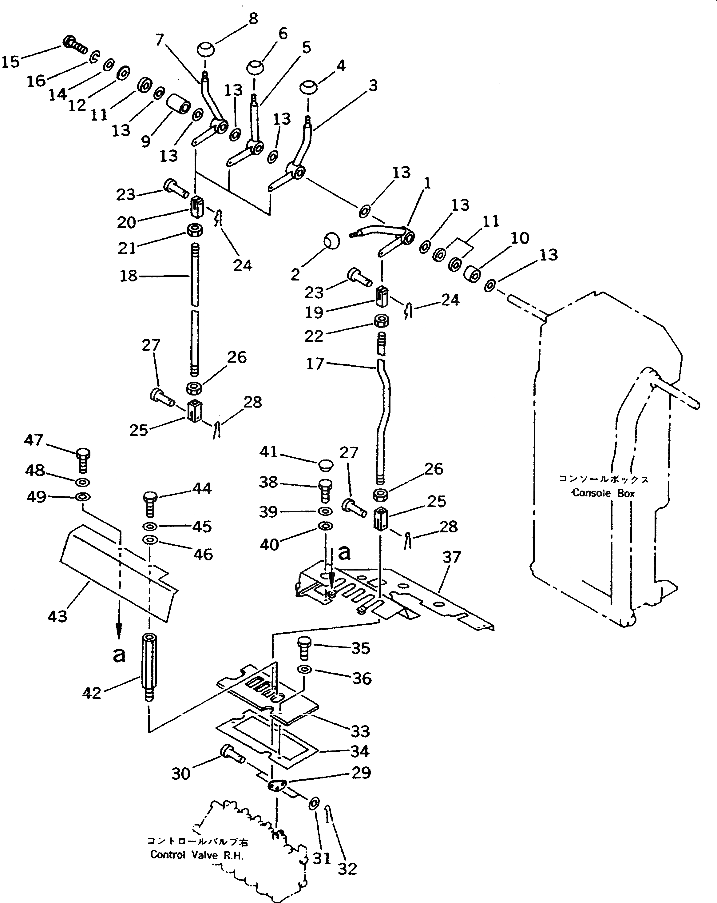 Схема запчастей Komatsu GD625A-1 - ГИДРАВЛ РЫЧАГ УПРАВЛ-Я¤ ПРАВ.(№-) СИСТЕМА УПРАВЛЕНИЯ