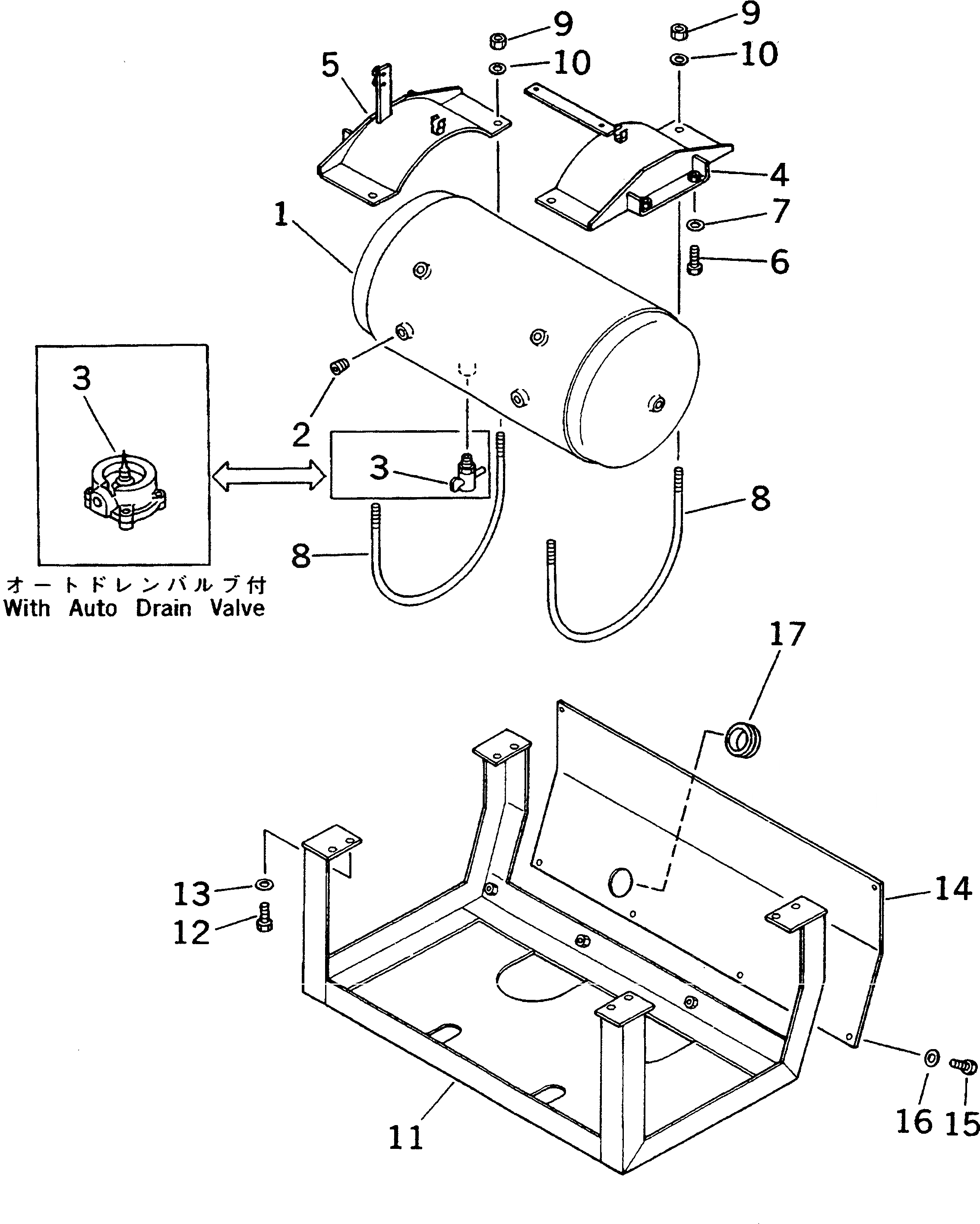 Схема запчастей Komatsu GD625A-1 - ТОРМОЗНАЯ ГИДРОЛИНИЯ (/) (ВОЗД. БАЛЛОН)(№-) СИСТЕМА УПРАВЛЕНИЯ