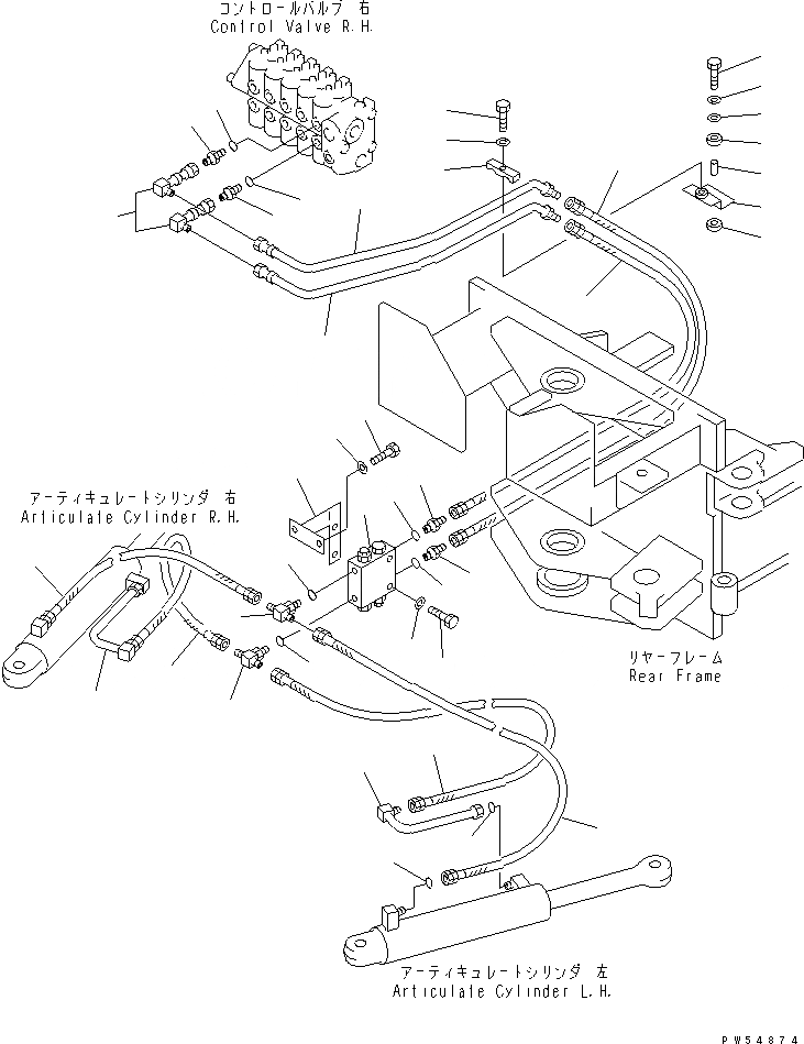 Схема запчастей Komatsu GD625A-1 - ГИДРОЛИНИЯ (ЦИЛИНДР СОЧЛЕНЕНИЯ ЛИНИЯ)(№9-) ГИДРАВЛИКА