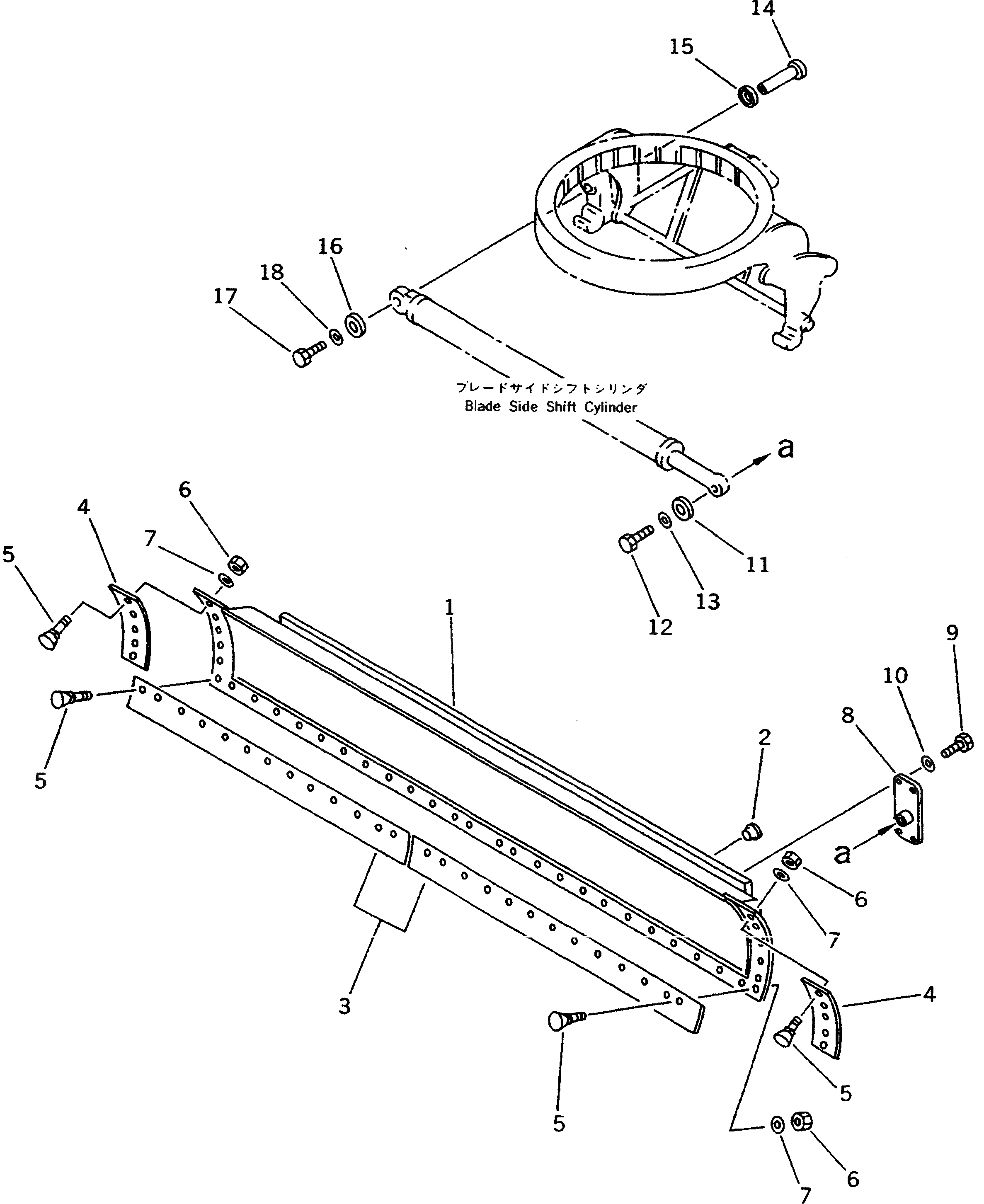 Схема запчастей Komatsu GD625A-1 - ОТВАЛ ( FEET ШИР.) РАБОЧЕЕ ОБОРУДОВАНИЕ