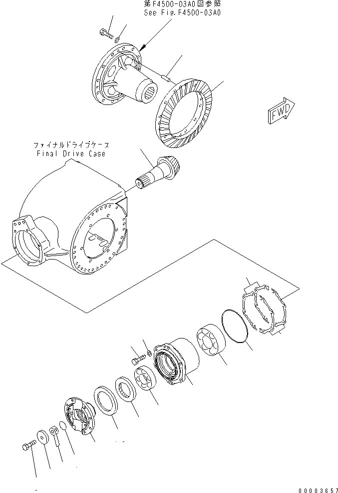 Схема запчастей Komatsu GD655-3Y - ЗАДН. МОСТ (КОНЕЧНАЯ ПЕРЕДАЧА) (КОНИЧЕСКАЯ ПЕРЕДАЧА) ТРАНСМИССИЯ