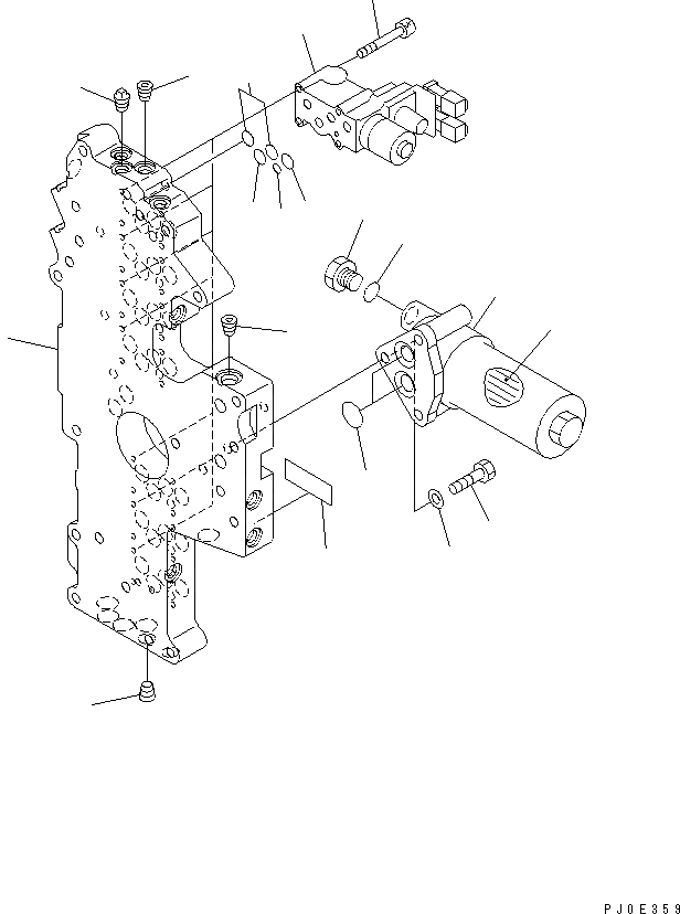 Схема запчастей Komatsu GD655-3Y - УПРАВЛЯЮЩ. КЛАПАН ТРАНСМИССИЯ