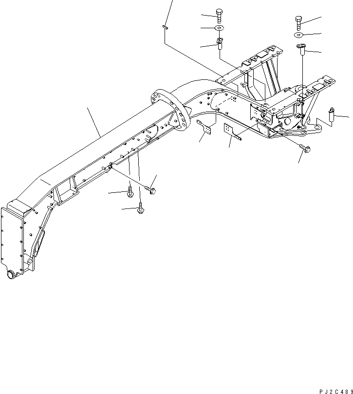 Схема запчастей Komatsu GD655-3Y - ПЕРЕДН. РАМА И ПАЛЕЦ (ГРУПП.-LESS) РАМА И КОМПОНЕНТЫ